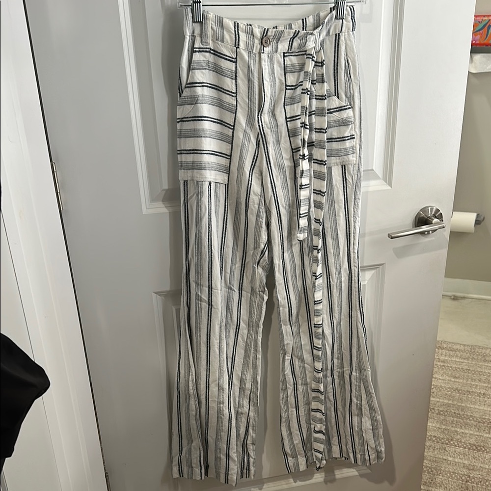 O’Neil Striped Linen Pants with Belt